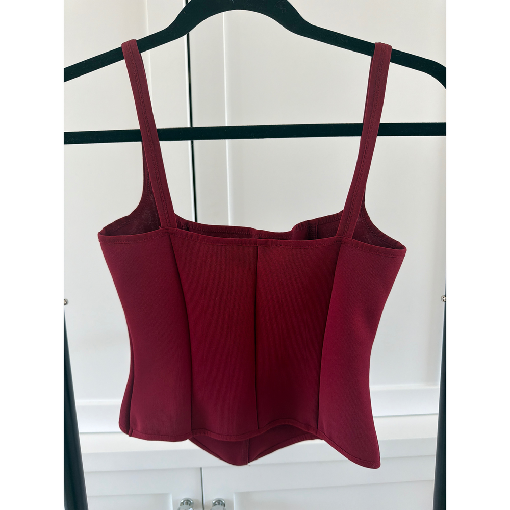 ZARA STRETCH CORSET TOP in Red - Picture 4 of 4